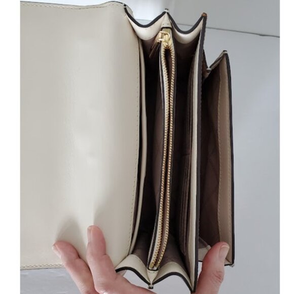 Michael Kors Jade Large Neutral Tri-Color Leather Crossbody - Picture 13 of 15